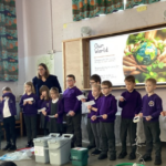 The eco team at Horsford Primary Holt Road gives an assembly about their work.